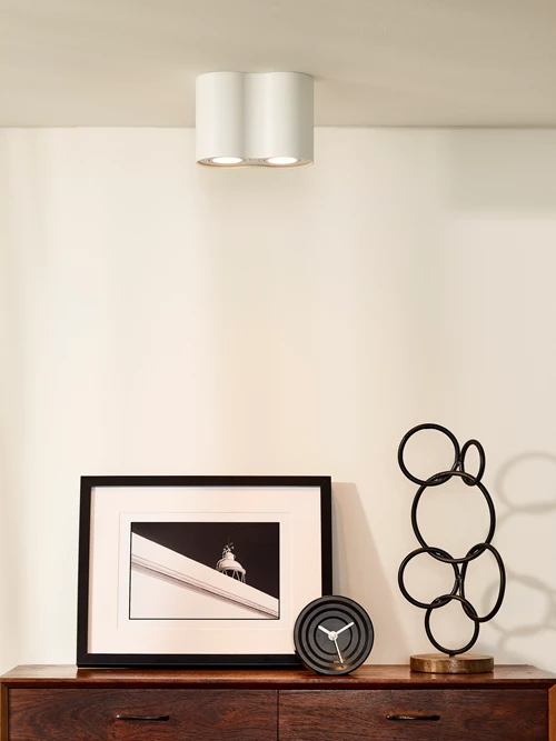 Lucide TUBE - Ceiling spotlight - 2xGU10 - White - atmosphere 1